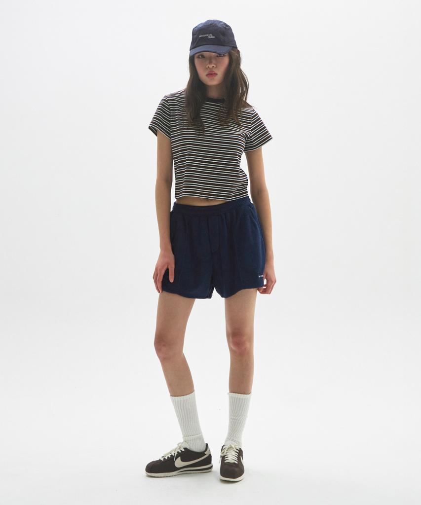 MOONSUN M.C Unisex, Logo Terry Shorts / Navy