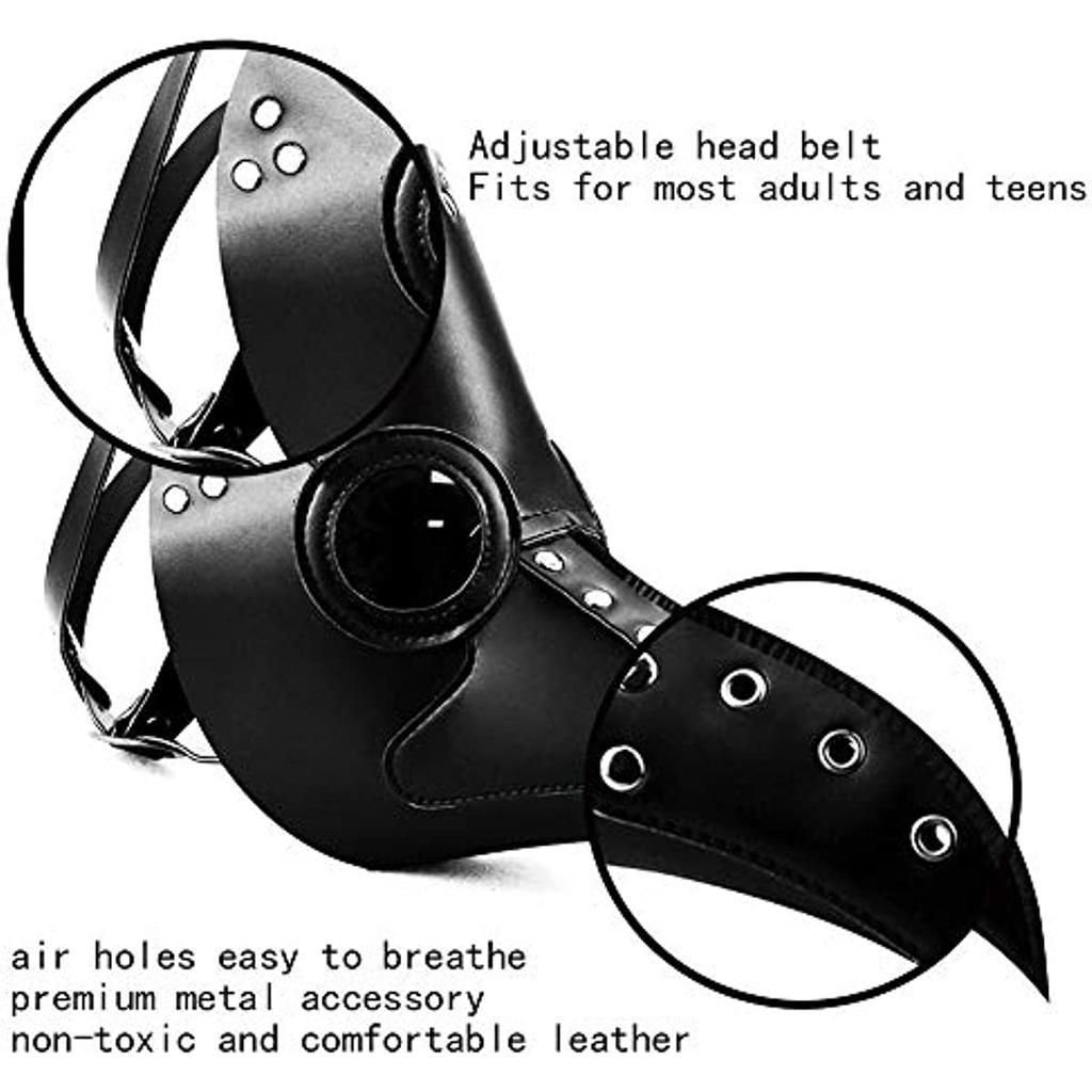 Unique Plague Doctor Mask with Adjustable Straps - Durable & Lightweight for Halloween & Cosplay Events