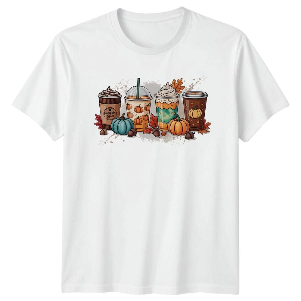 Pumpkin Spice Autumn Beverages Graphic Unisexs TShirt Unisexs Tee Fall Style S