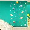 Cartoon Space Planet Height Chart Wall Sticker Removable Background Decor for Bedroom Living Room Kids Room