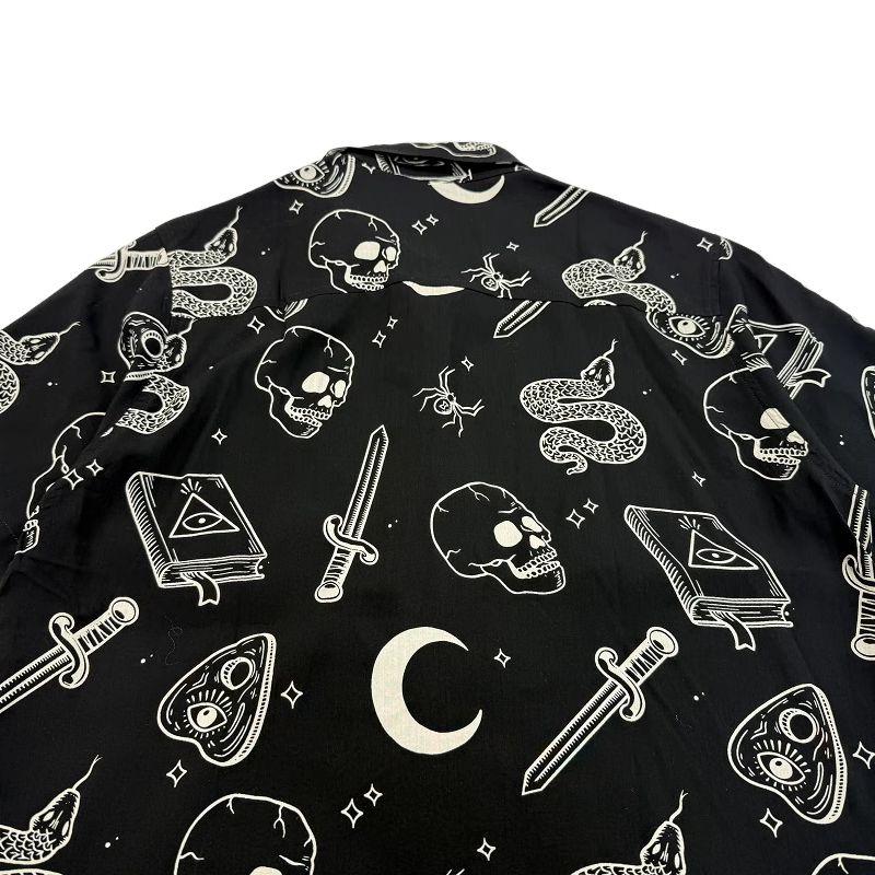 European and American Single Men's Summer Short sleeve Shirts American Casual Lightweight Breathable Couple Personality Print Shirt