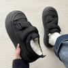 Original Nischen-Samt-Dicke-Sohle-Klettverschluss, kleine weiße Schuhe, Board-Schuhe, Plüsch-Baumwollschuhe.