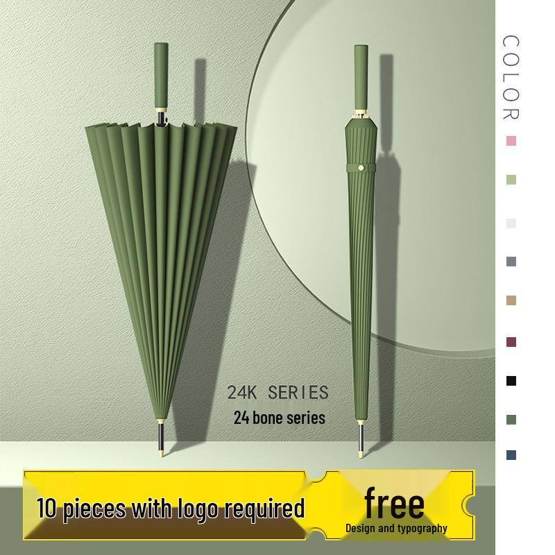 Windproof Double Canopy Umbrella with 24 Ribs and Long Handle