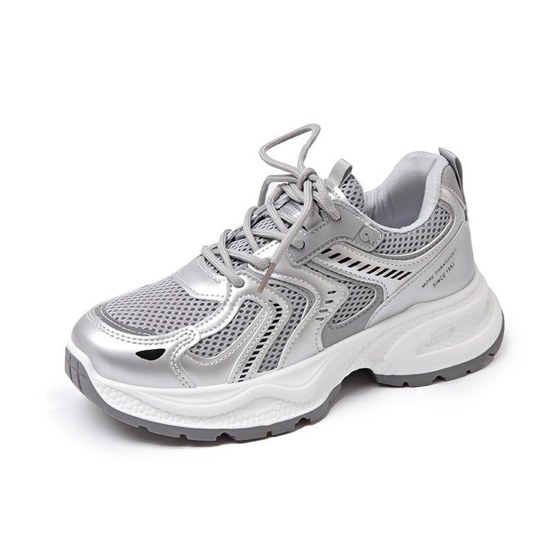 Gray Heightening and Showing Feet, Small Thick-soled Dad Shoes, Women's New Autumn Lightweight and Breathable Sneakers