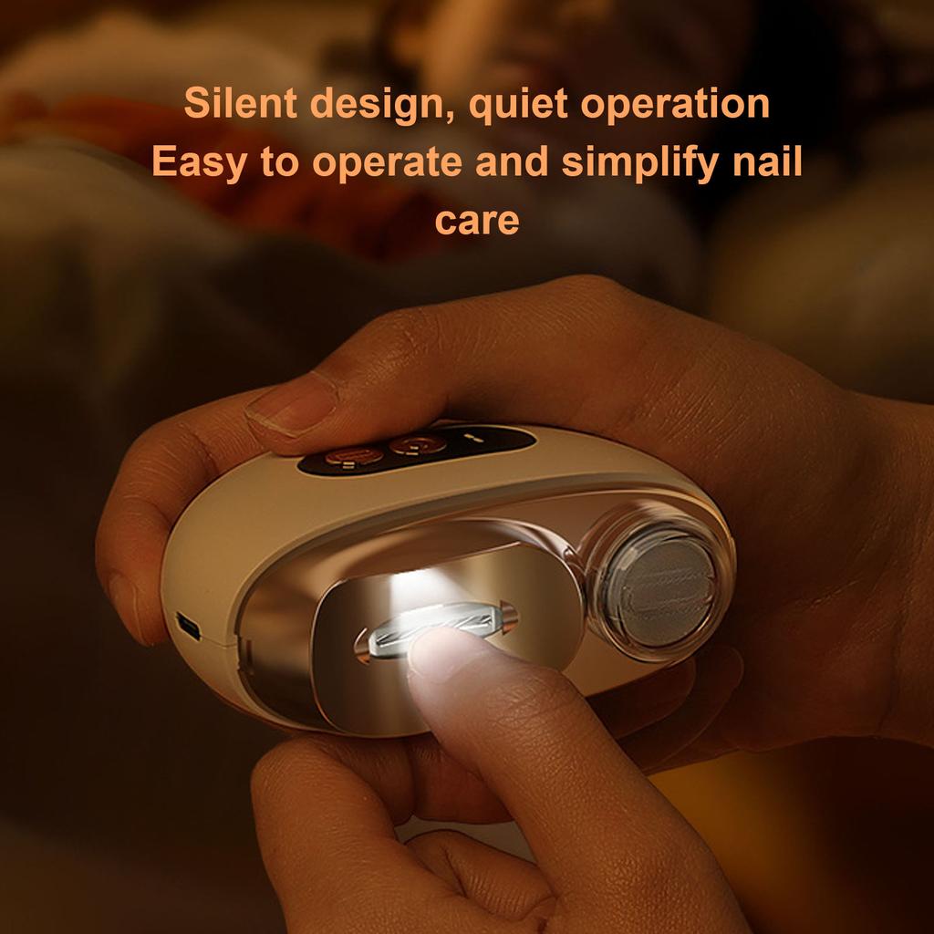 Electric Nail Clipper Rechargeable Safety Nail Trimmer Polisher Portable Fingernail Grinder Cutter with LED Light and Storage