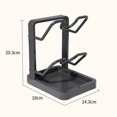ABS Double Layer Pot Lid Rack Non-slip Large Capacity Cutting Board Holder Draining Kitchen Storage Rack Organization Shelf