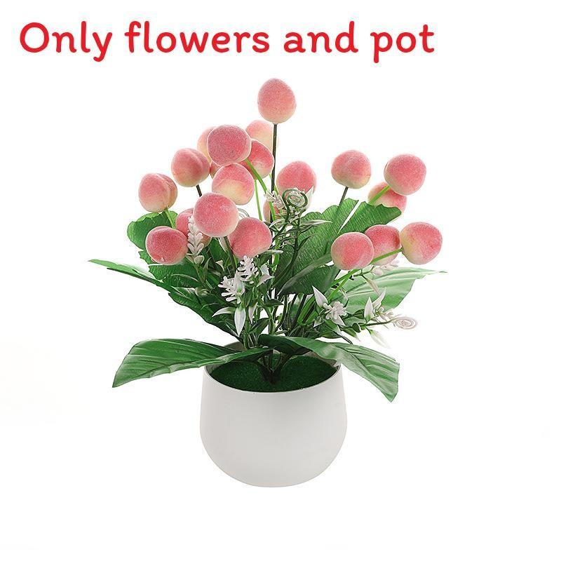 Strawberry Simulate Apple Orange Peach Pomegranate Fruit Tree Potted Plants