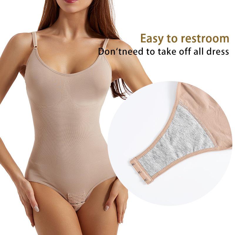 Women's Seamless Shaping Bodysuit: Open Crotch, Abdomen Control, Hip-Lifting, and Shaping Sling.