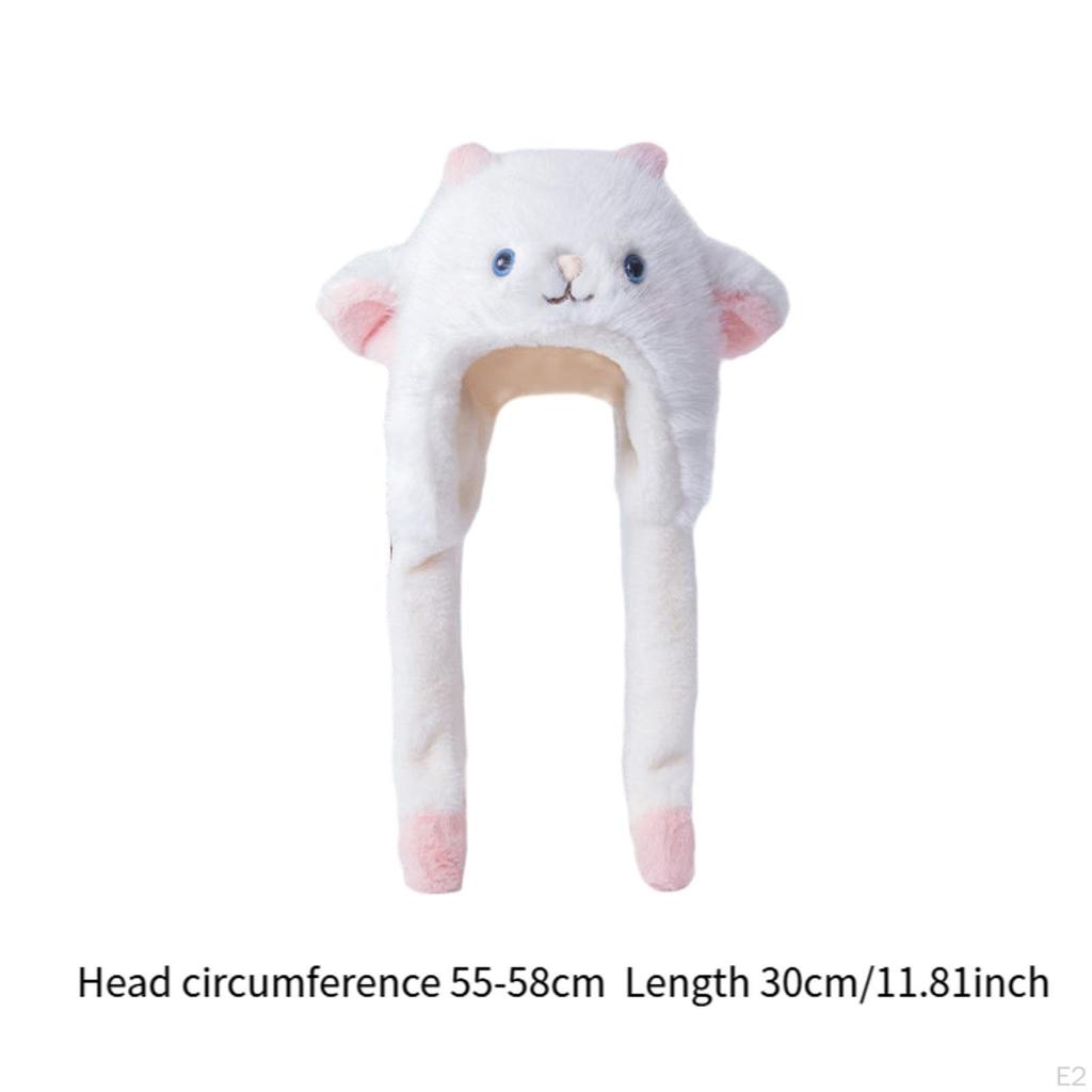 Animal Hat Cute Soft with Moving Ears for Party Christmas Birthday Holiday