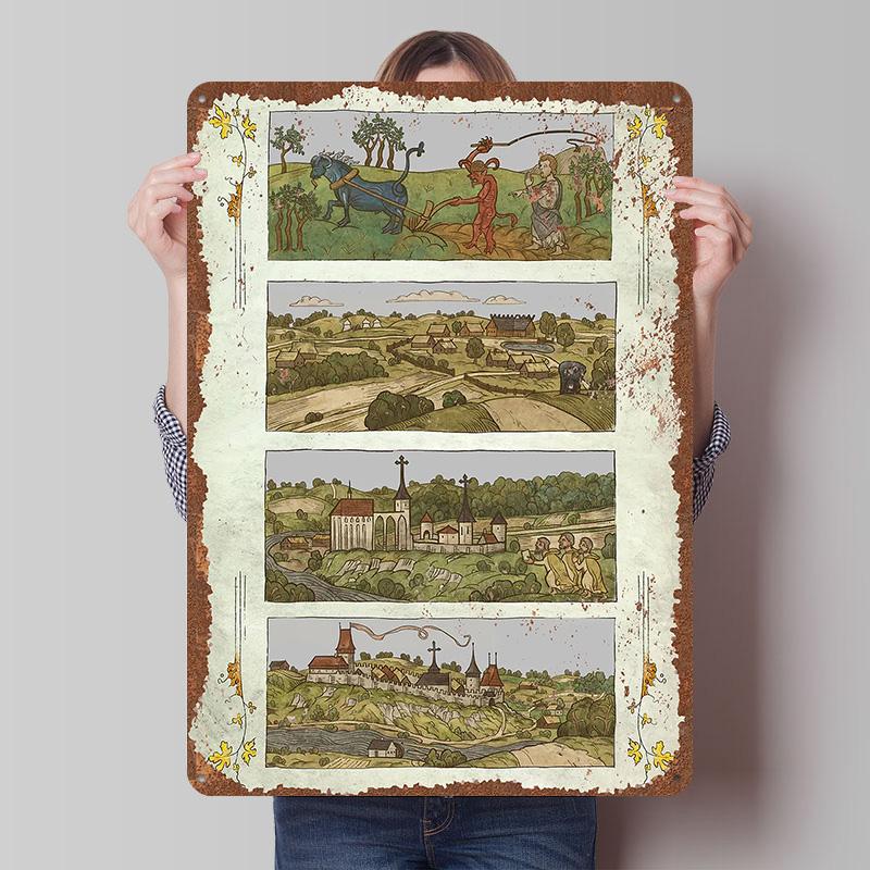 Kingdom Come Deliverance Poster in Latta Arte da Parete Personalizzabile Segni in Latta Metallici Retro Vintage per Casa e Decorazione Gaming