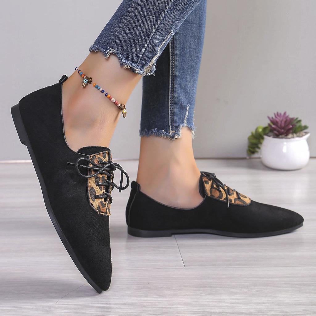Fashion Autumn New Pointed Toe Shallow Casual Shoes Women Flat Comfort Lace-up Shoes Breathable Anti-slip Sneaker Zapatos De Mujer