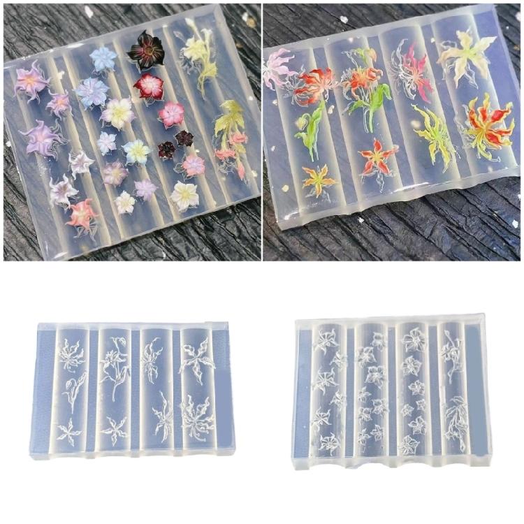 Multifuntional Nail Molds Nail Styling Mold Flower Theme Nail Accessories Moulds Suitable for Accessories Enhancement