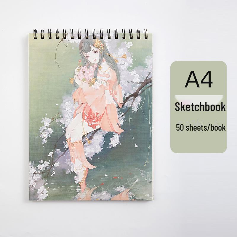 Thickened A4 Coil Sketchbook: Blank, Simple, Colorful Art Journal for Students and Kindergarten.