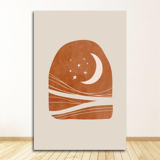 Drukuj do salonu sypialnia Home Decor obraz ścienny Morandi plakat słońce i księżyc obraz na płótnie Nordic Wall plakat artystyczny