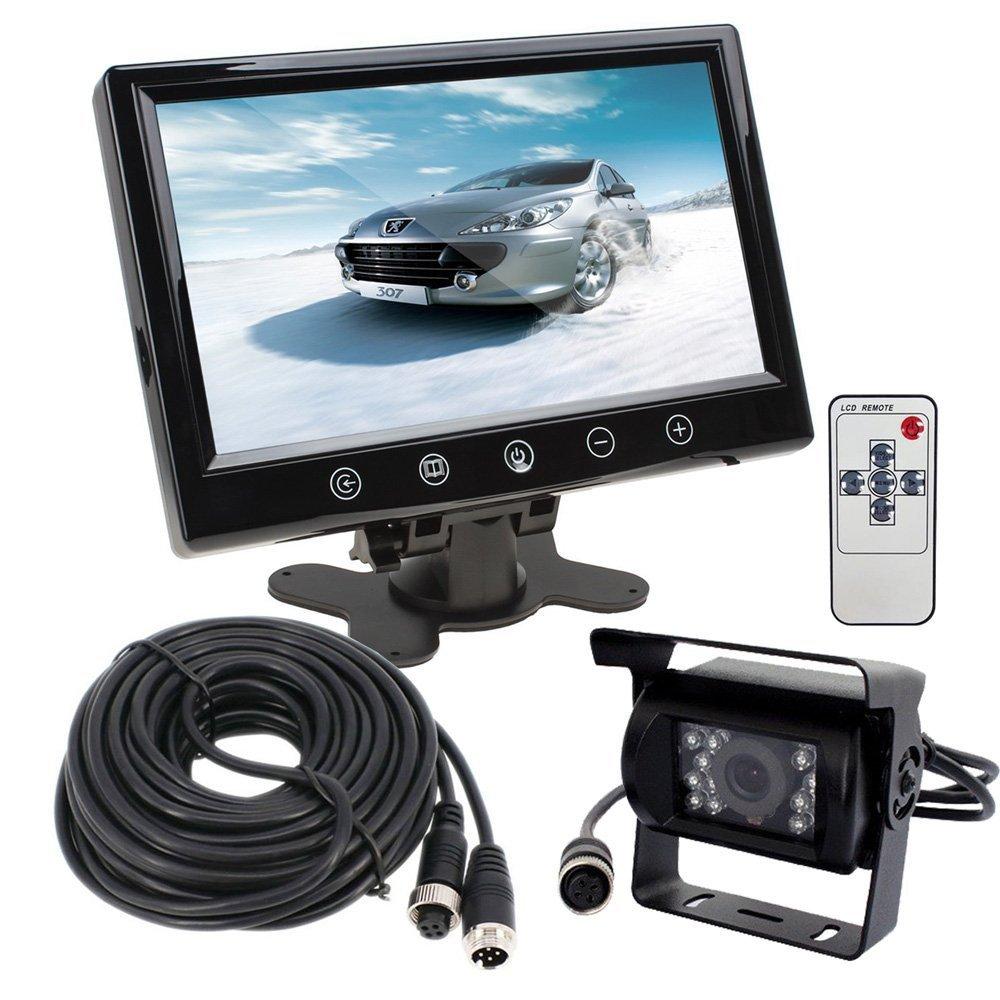 

цветной ЖК-монитор SHARP объектив CCD LED камера заднего вида 20 м коаксиальный удлинительный кабель с автоматическим переключением ночного видения Комплект камеры заднего вида для тяжелого