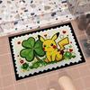 Doorway Floor Mat, Faux Cashmere, Pikachu 3D Print, Soft Water Absorbent, Lucky Clover Home Decor Rug