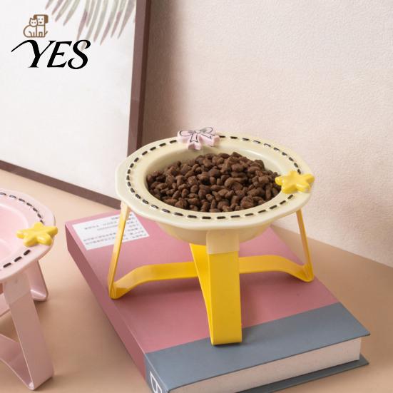 High-temperature Ceramic Bowl Feeding for Dogs & Cats, Whisker Friendly Kitten Food Non-tip Cat Dish Water Dish, Wide Shallow Pet Feeder Plate Dry Wet