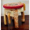 Wooden Painting Decorative Rajastani Painted Elephant Stool | Home Decorative Items| Showpiece(8 Inch) (Mustard)