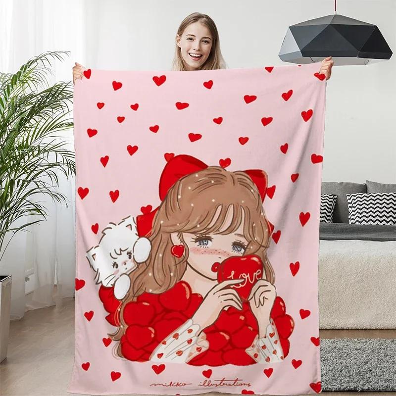 Fleece Blanket Sofa M-Mikkos Cute Warm Knee Bed Camping Custom Nap Fluffy Soft Blankets for Winter King Size Microfiber Bedding