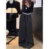 Two-Color Retro Plaid Velvet Fleece-Lined Wide-Leg Casual Pants