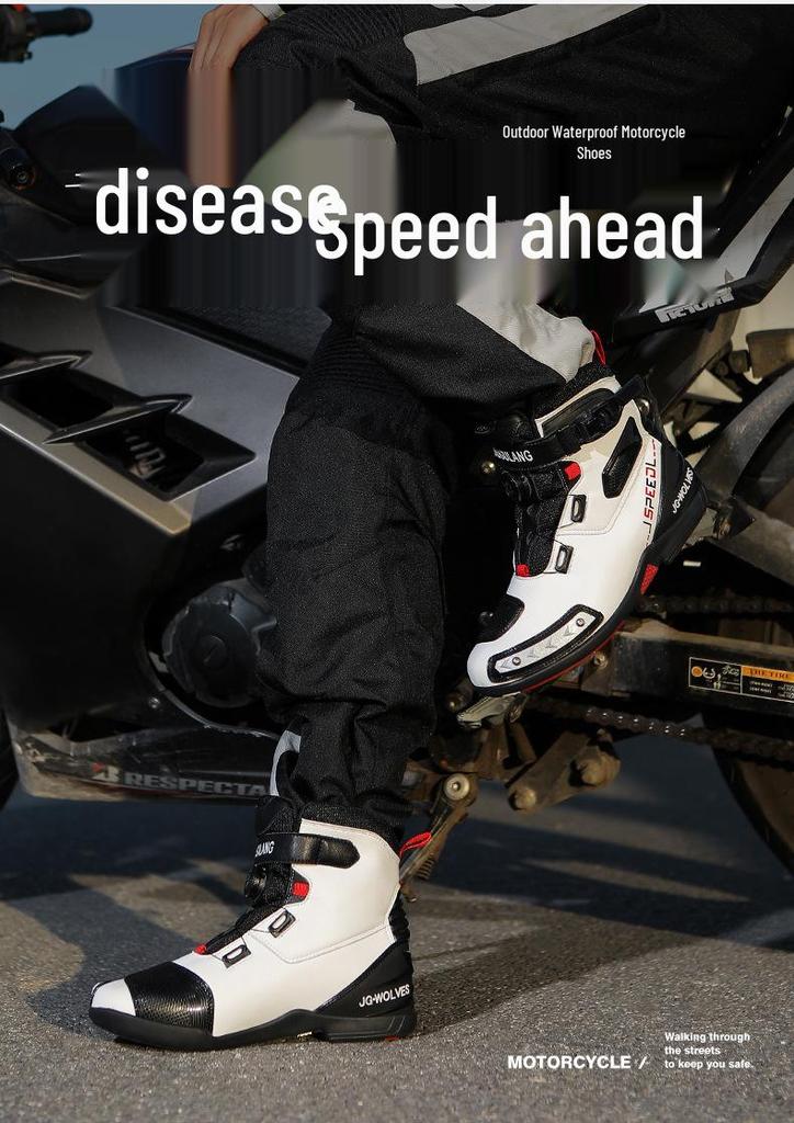 Breathable Non-Slip Motorcycle Riding Boots - Large Size Touring & Racing Protective Shoes