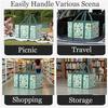 Reusable Grocery Bags, Large Capacity Non-Woven Foldable Picnic Bag, Reinforced Bottom With Handles, Grocery Bags