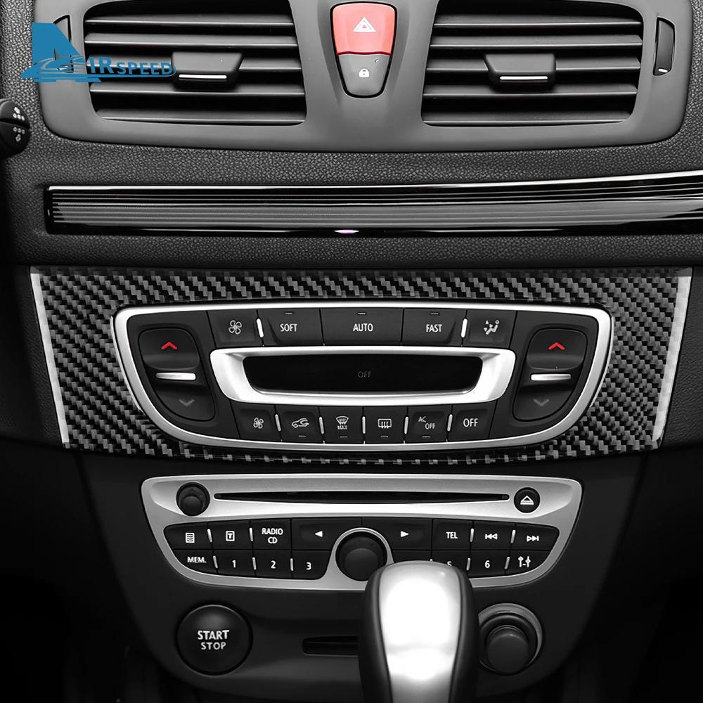 Real Soft Carbon Fiber Sticker For Renault Fluence Megane 3 RS 2009 2010 2011 2012 2013 2014 2015 LHD RHD Car Central Control CD
