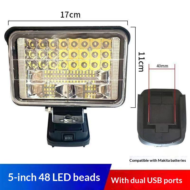 Adjustable LED Work Light for Mak 18V Li-ion Battery Portable Waterproof Emergency Flood Lamp for Construction Jobs