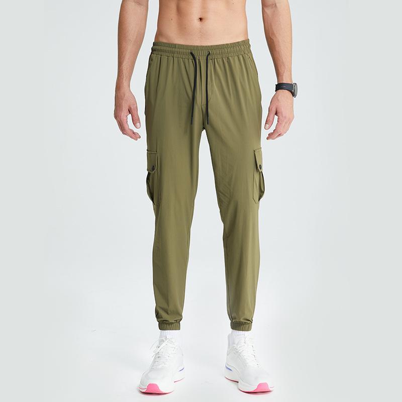 Men's Summer Quick-Dry Elastic Sports Pants, Loose Fit, Four-Way Stretch, Cuffed Ankle, Casual Fitness Wear