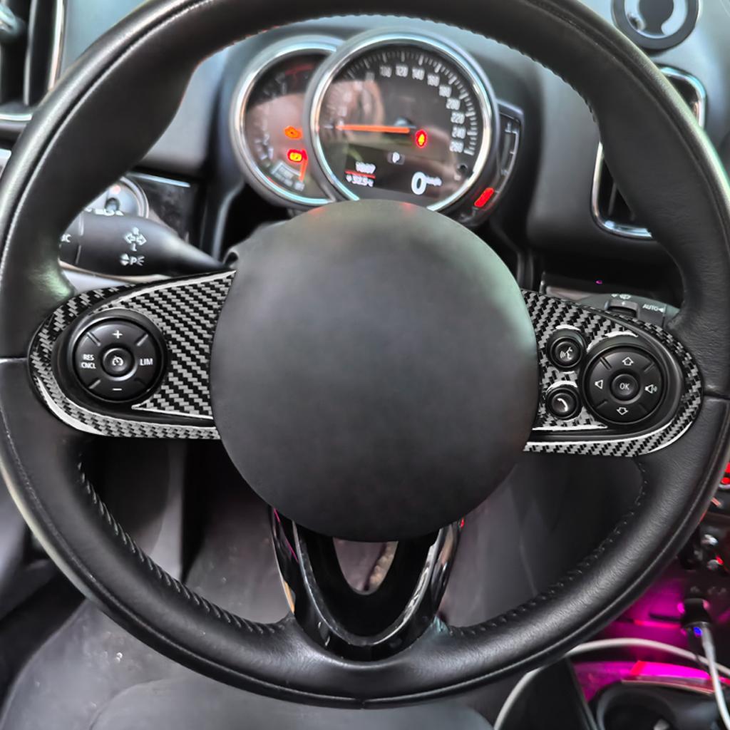 For Mini Cooper F56 2014-2021 Carbon Fiber Central Console Wheel Speedometer Air Outlet Panel Trim Set Car Accessories Sticker