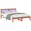 Bed Frame Wax Brown 140 X 190 Cm Solid Pine Wood