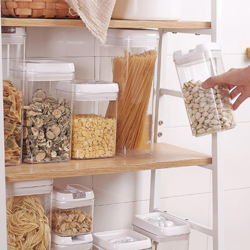 NOVÁ Utěsněná Nádoba Průhledná Skladovací Nádrž Skladovací Box Spona Více Specifikací Kuchyňská Skladovací Nádoba Utěsněná Odolná proti Vlhkosti