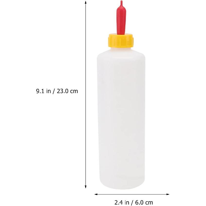 Goat Nipple and Bottles Set, 5 Sets Small Animal Milk Drink Pritchard Nipple for Goats 400 Ml Lamb Nursing Bottles Feeding Bottle Kit for Feeding