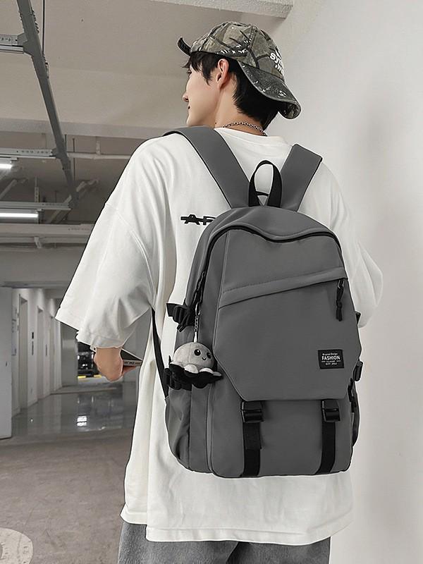 Unisex Korean Style Nylon Backpack: Large Capacity, Lightweight, Ideal for Students & Laptop Use