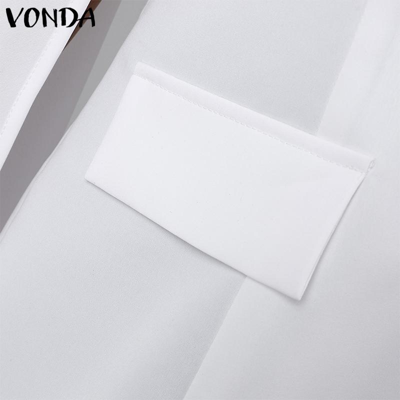 VONDA Dámské módní kontrastní barevné sako s dlouhým rukávem a výstřihem do V