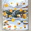 Spring Summer Bee Window Clings Honey Bee Static Glass Stickers Sunflower Honeypot Bee Removable Decals for Home Party Shop Glass Decor