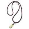 Indian small-leaf rosewood bracelet108Buddhist prayer beads, vintage woven jewelry, women's bracelet, Hetian jade pendant