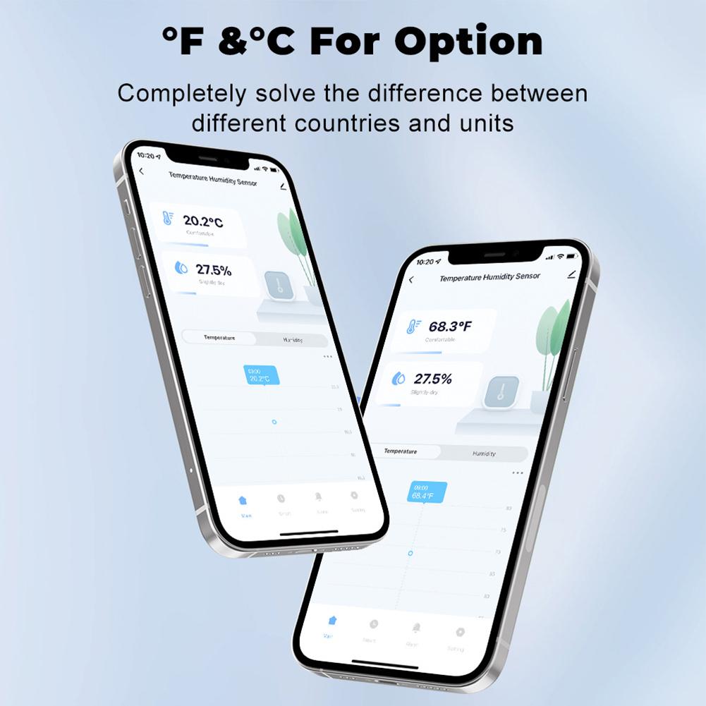 Smart Temperature Humidity Sensor For Tuya WIFI Hygrometer Thermometer Backlight -10℃ To 55℃ Works For Alexa For Google Home