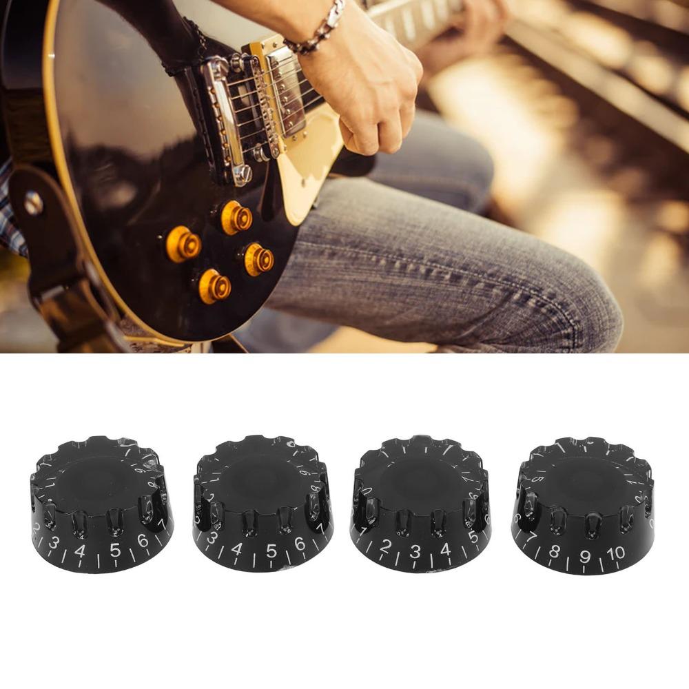 4PCS Acrylic Material Guitar Control Knobs Knurled Design Bass Control Knobs Electric Guitar
