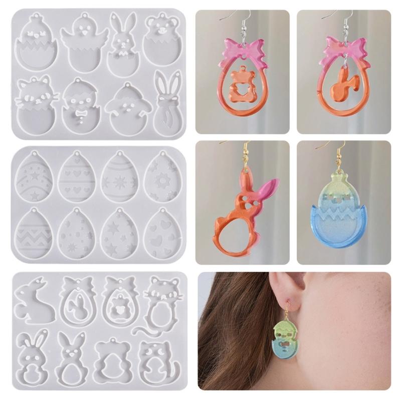 Creative Easters Themed Silicone Earring Mold Personalized Jewelry Making Mould Easy Demold Earwear Epoxy Resin Molds
