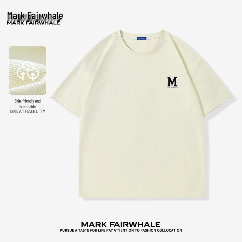 Mark Fairwhale Men s Waffle Knit Letter Print Breathable Short Sleeve T-Shirt 2XL