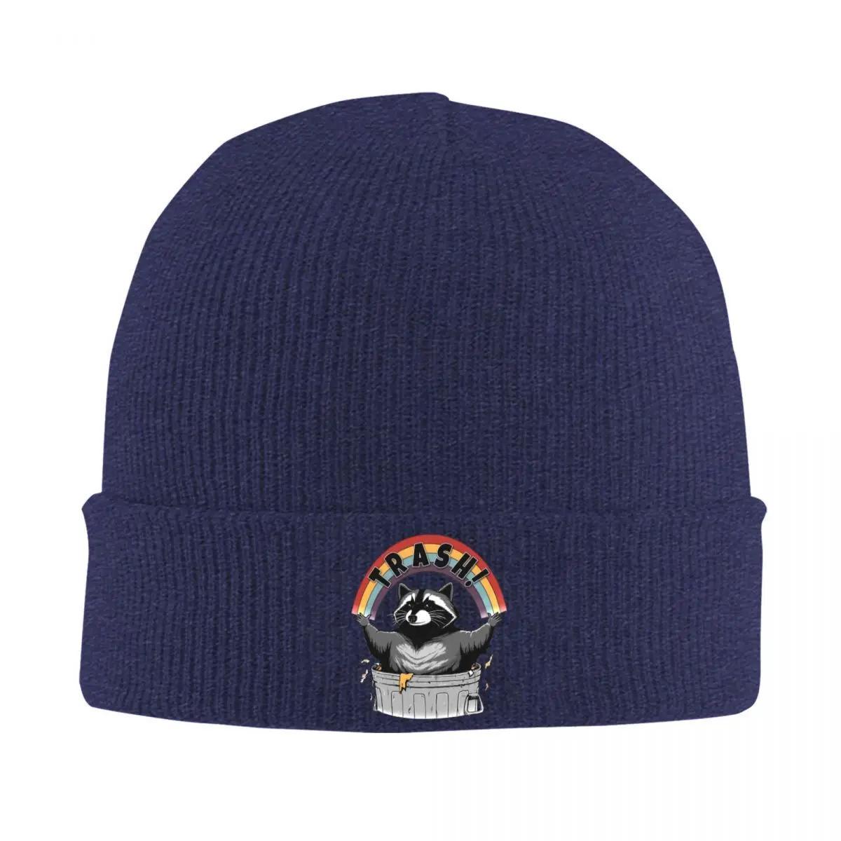

Raccoon Meme Knitted Caps WoUnisexs Unisexs Beanie Winter Hats Trash Panda Casual Cap