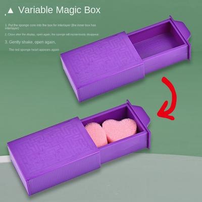 Magische Lila Magische Box Kunststoff Magie-Sets Tragbare Zaubertricks Requisiten für Kinder Jugendliche