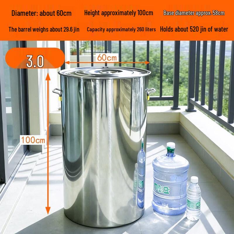 Heavy-Duty Stainless Steel Storage Bucket with Lid