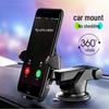 360° Rotating Car Phone Holder & Vent Mount with Retractable Suction Cup