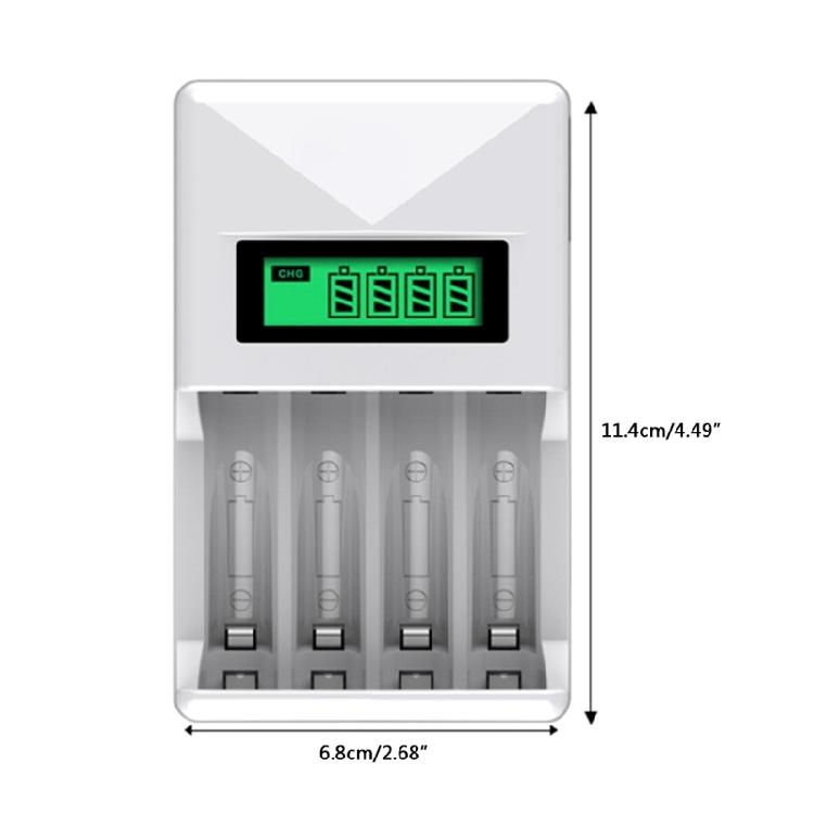 Battery Charger 4-Bay Charger LCD Display Fast Charging Rechargeable Battereis
