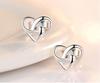 Higu E0046 S925 Silver Hollow Heart-Shaped Cartilage Stud Earrings