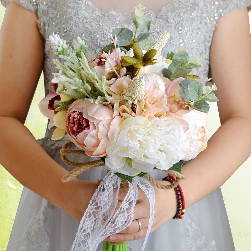 Robe de mariage demoiselle d'honneur poignet corsage main rose ruban fleurs délicates Robe de mariage demoiselle d'honneur poignet corsage main rose ruban fleurs délicates