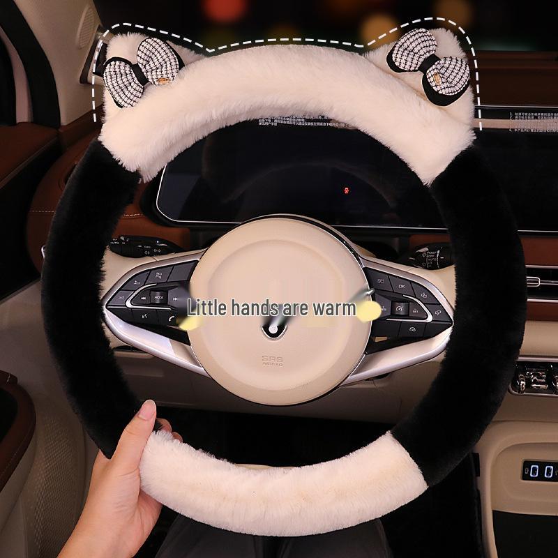 2023 Elegant Knot Kitten Plush Steering Wheel Cover