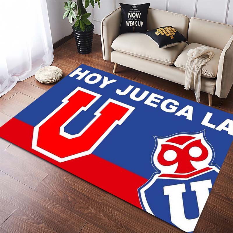 Universidad de Chile Football Club Badge Print Anti-slip Area Rug Black Background Living Room Bedroom Decor Floor Mat For Sports Fans